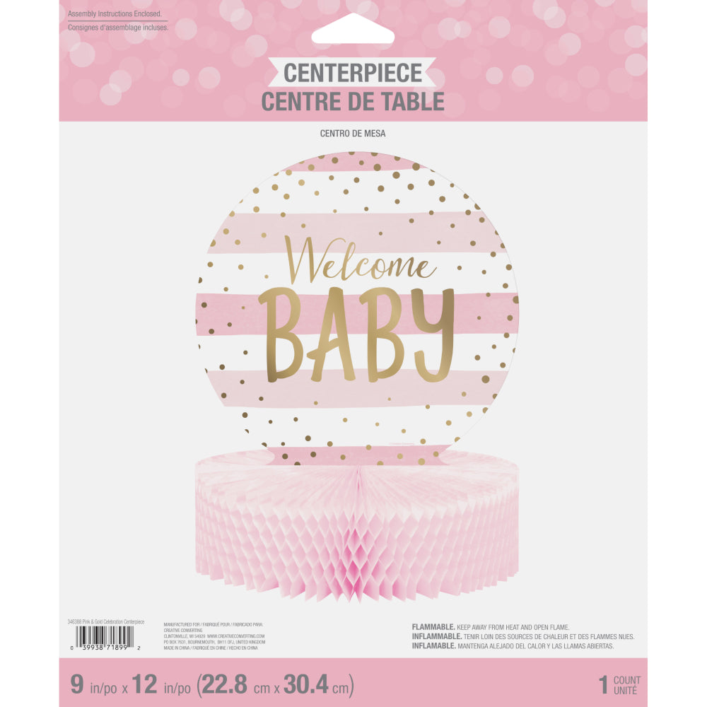 Centro de mesa Baby shower Welcome Baby Niña