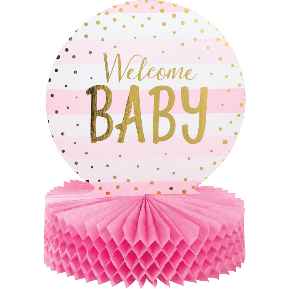 Centro de mesa Baby shower Welcome Baby Niña