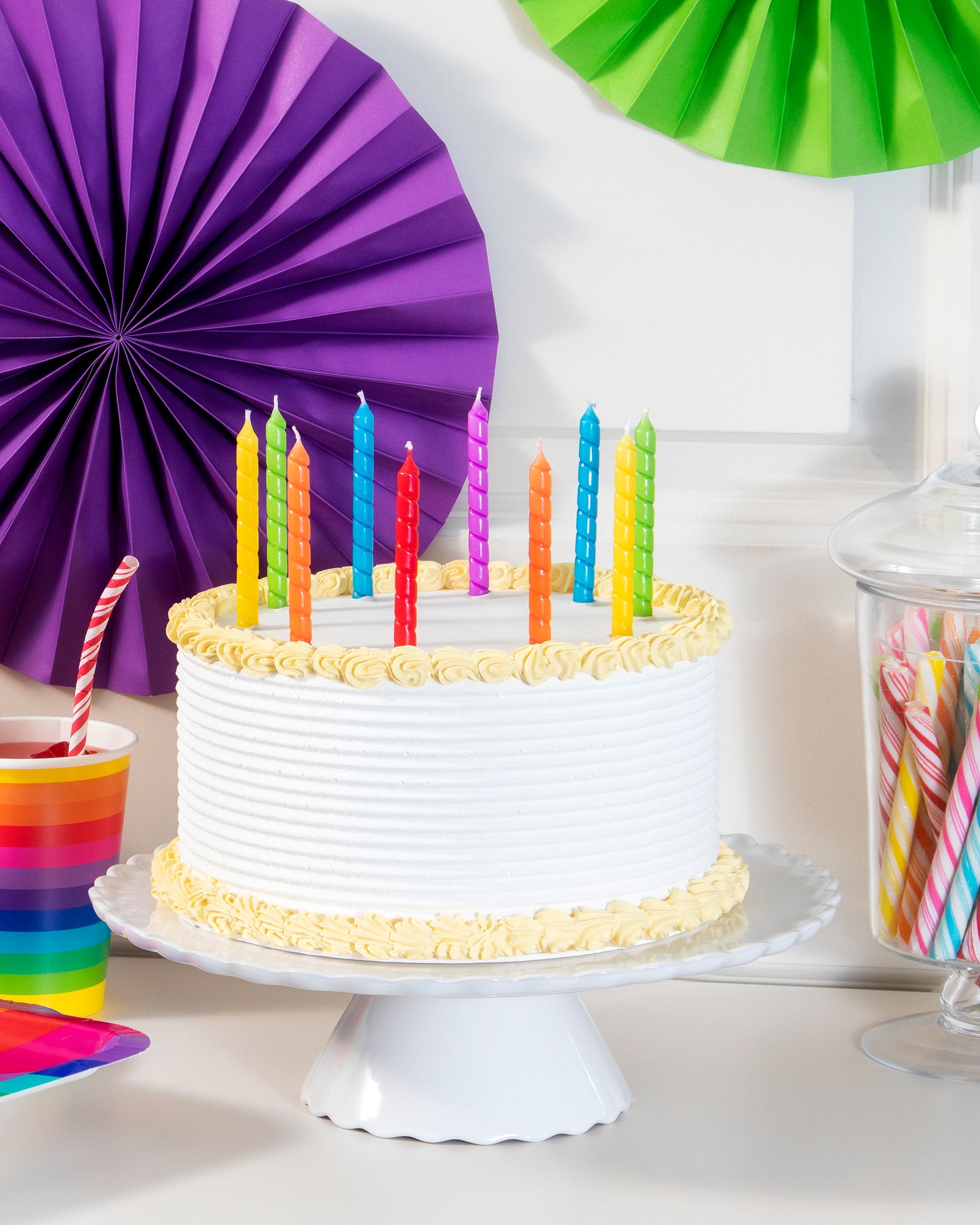 Velas de cumpleaños | espiral multicolor x 12 unid