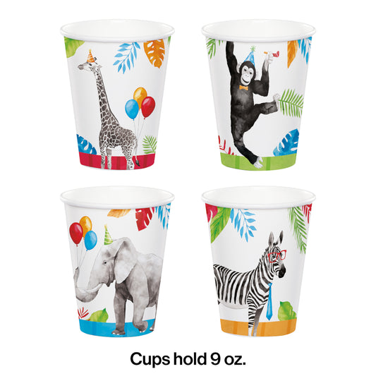 Vasos 9 onz. animales safari x 8 UND