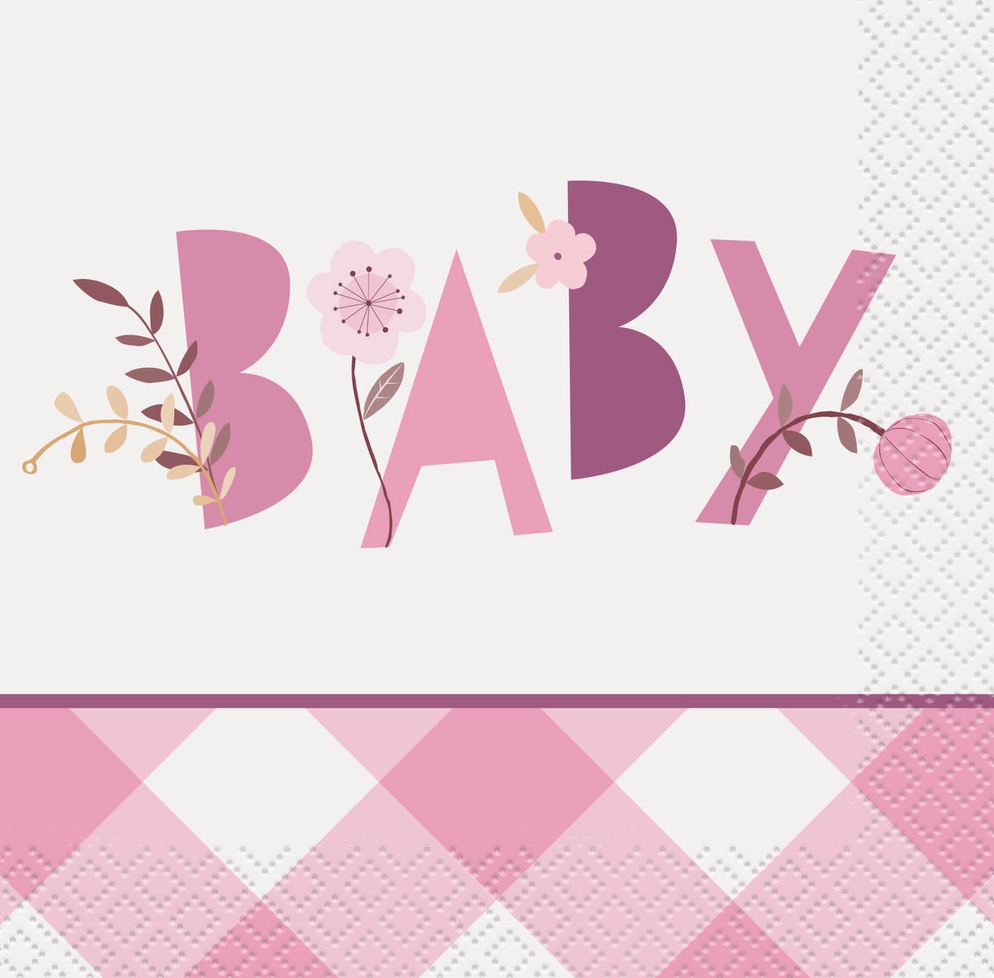 Servilletas pequeñas Baby Girl Elefante Floral x 16 UND