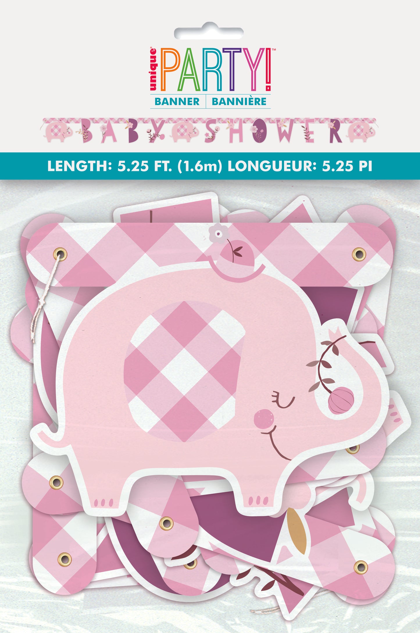 Banderín Baby Girl Elefante Floral x 1 UND