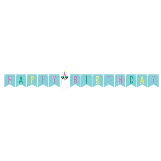 Banner de feliz cumpleaños Llama x 1 UND