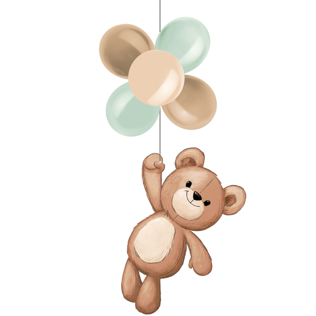 Decoración colgante con bombas Oso Teddy