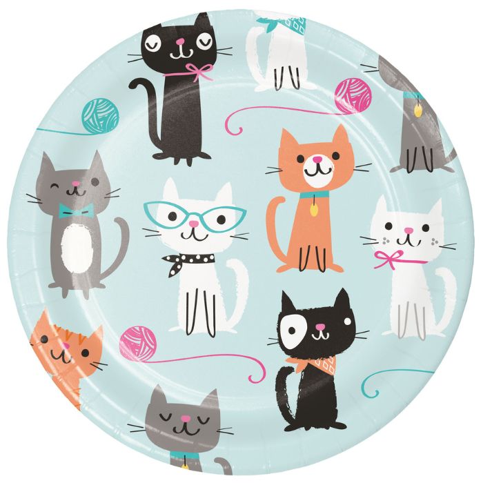 Plato fiesta gatos 17.7cm x 8 UND