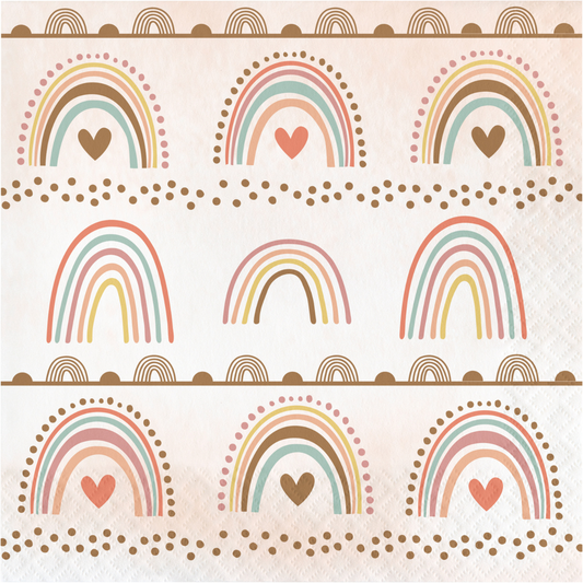 Servilleta grande Arcoiris boho x 16 UND