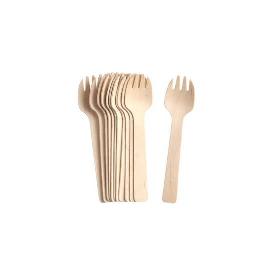 Tenedores madera ecológicas x 10 unid