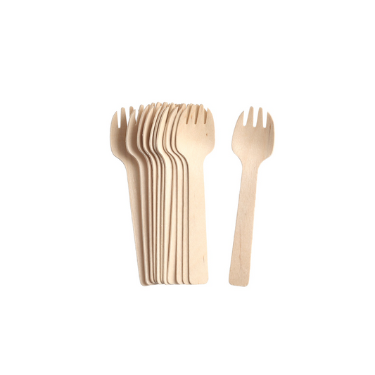 Tenedores madera ecológicos x 10 unid