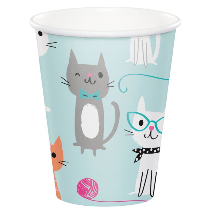 Vaso fiesta gatos x 8 UND 9oz