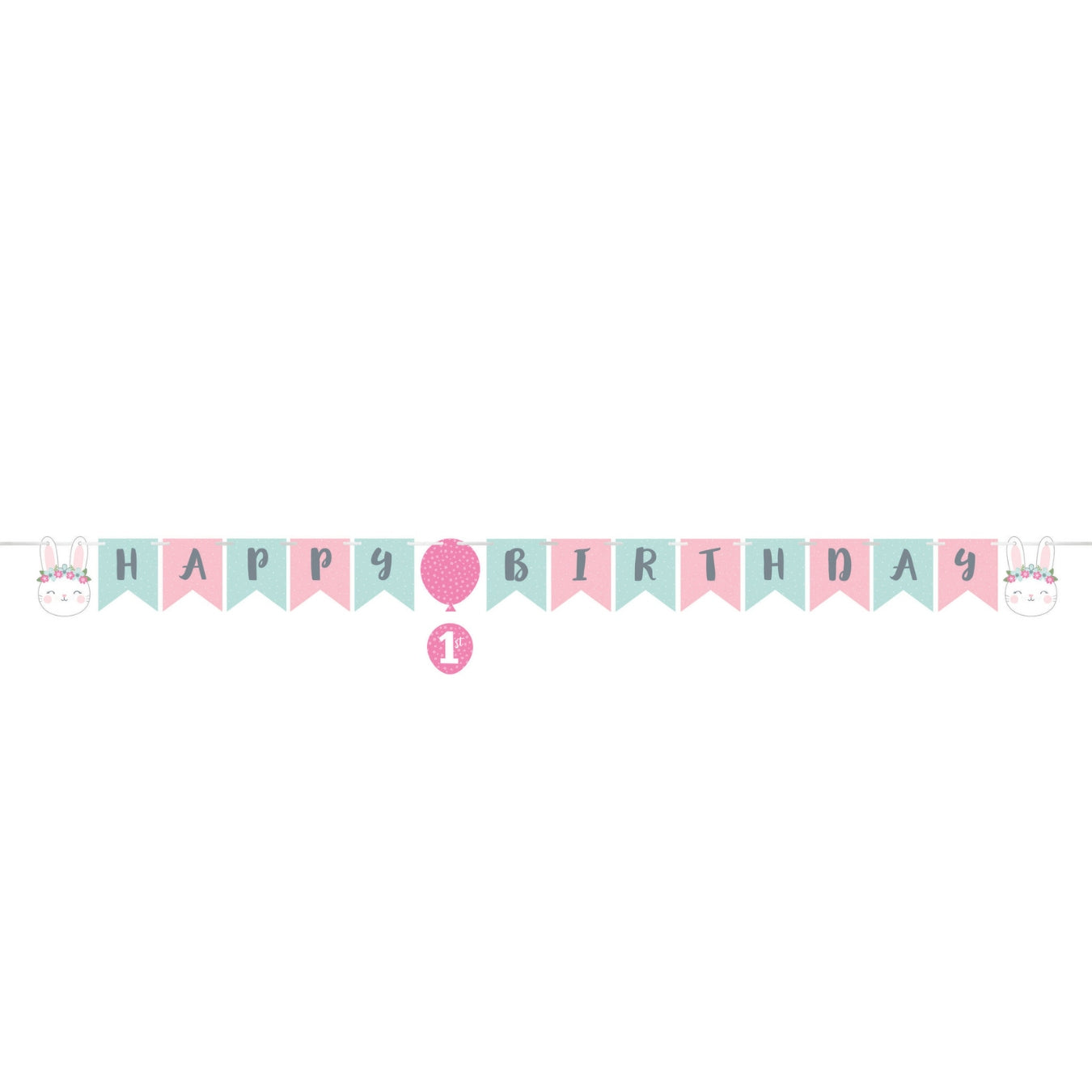 Banderín Conejita cumpleaños 1 x 1 UND