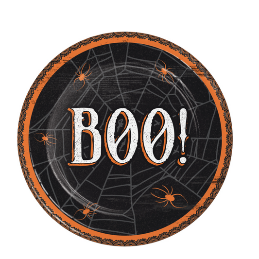 Platos halloween Boo 17cm x 8 UND