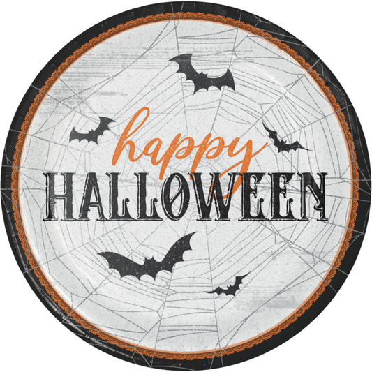 Platos Happy halloween 22.2cm x 8 UND