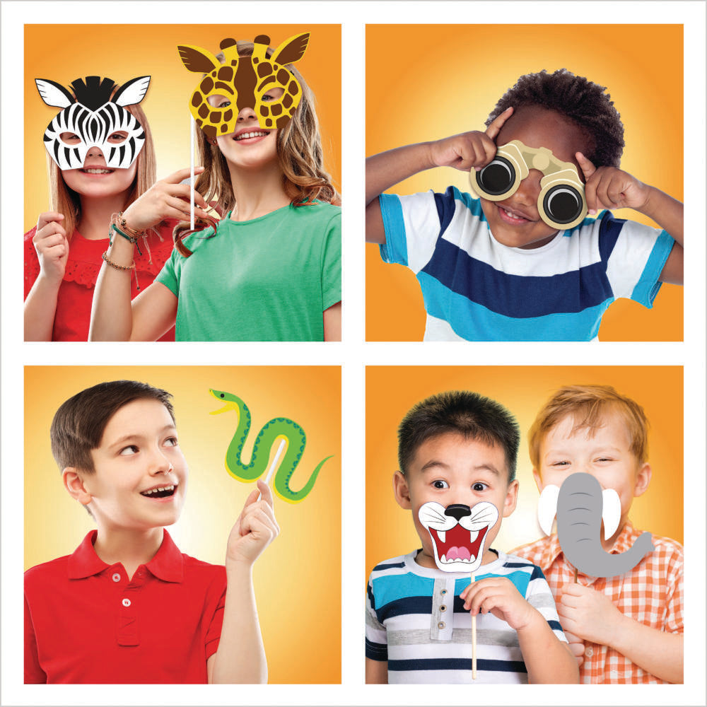 Set de selfies Animales de la Selva -Safari x 10 UND