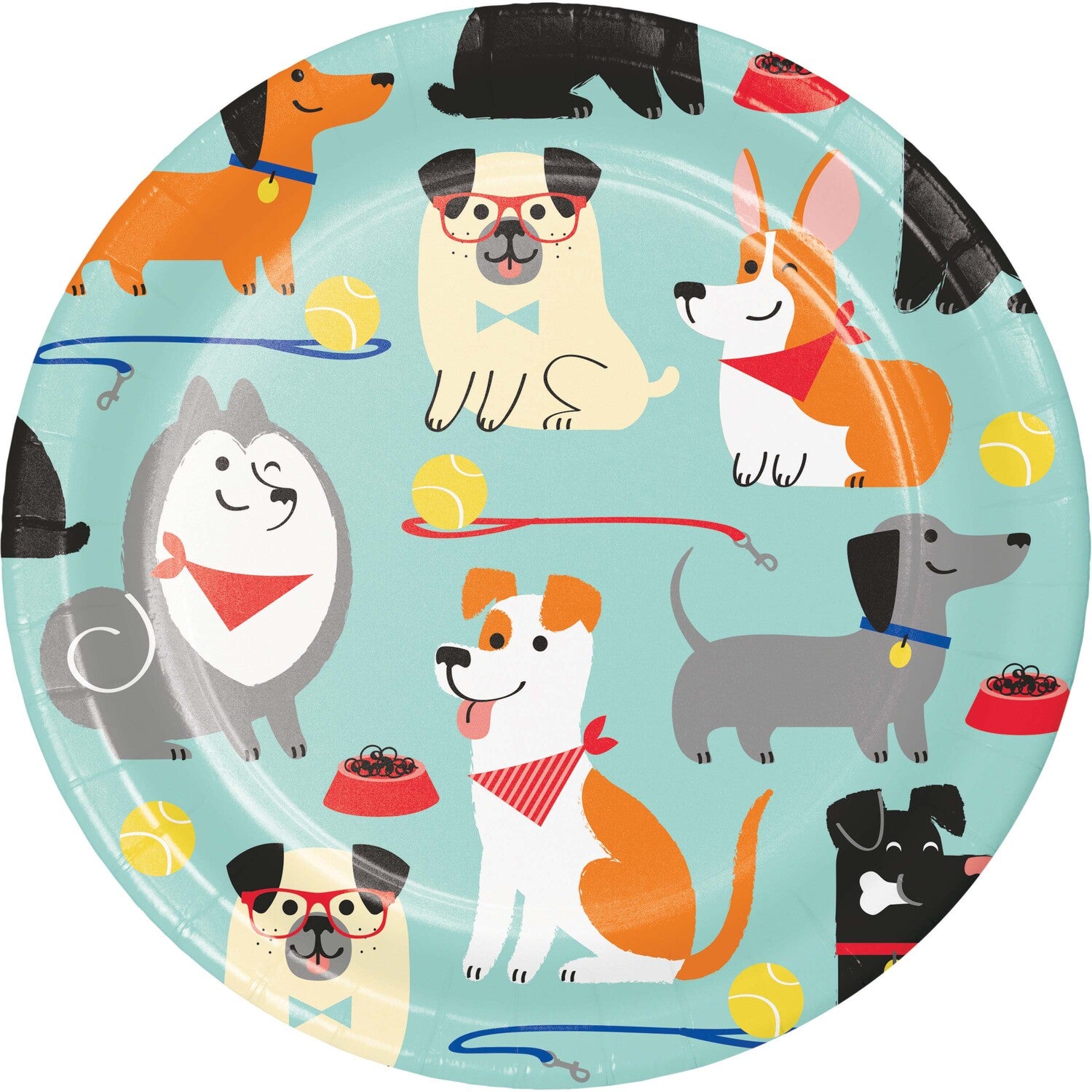Platos fiesta perritos 17.7cm x 8 UND