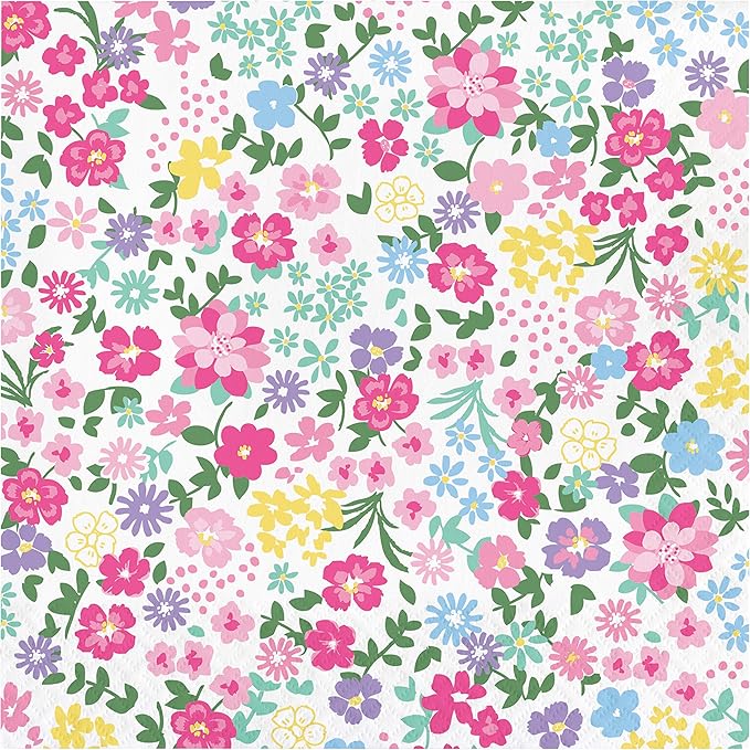 Servilletas grandes doble faz Floral Tea Party x 16 UND