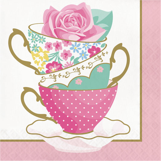 servilletas de lujo floral tea party