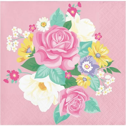 servilletas flores y rosas tea party
