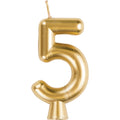 vela dorada numero 5 elegante