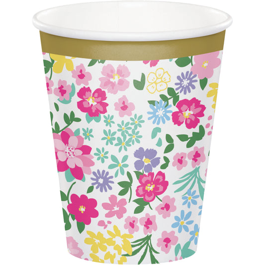 Vasos Floral Tea Party 9 onz. x 8 UND