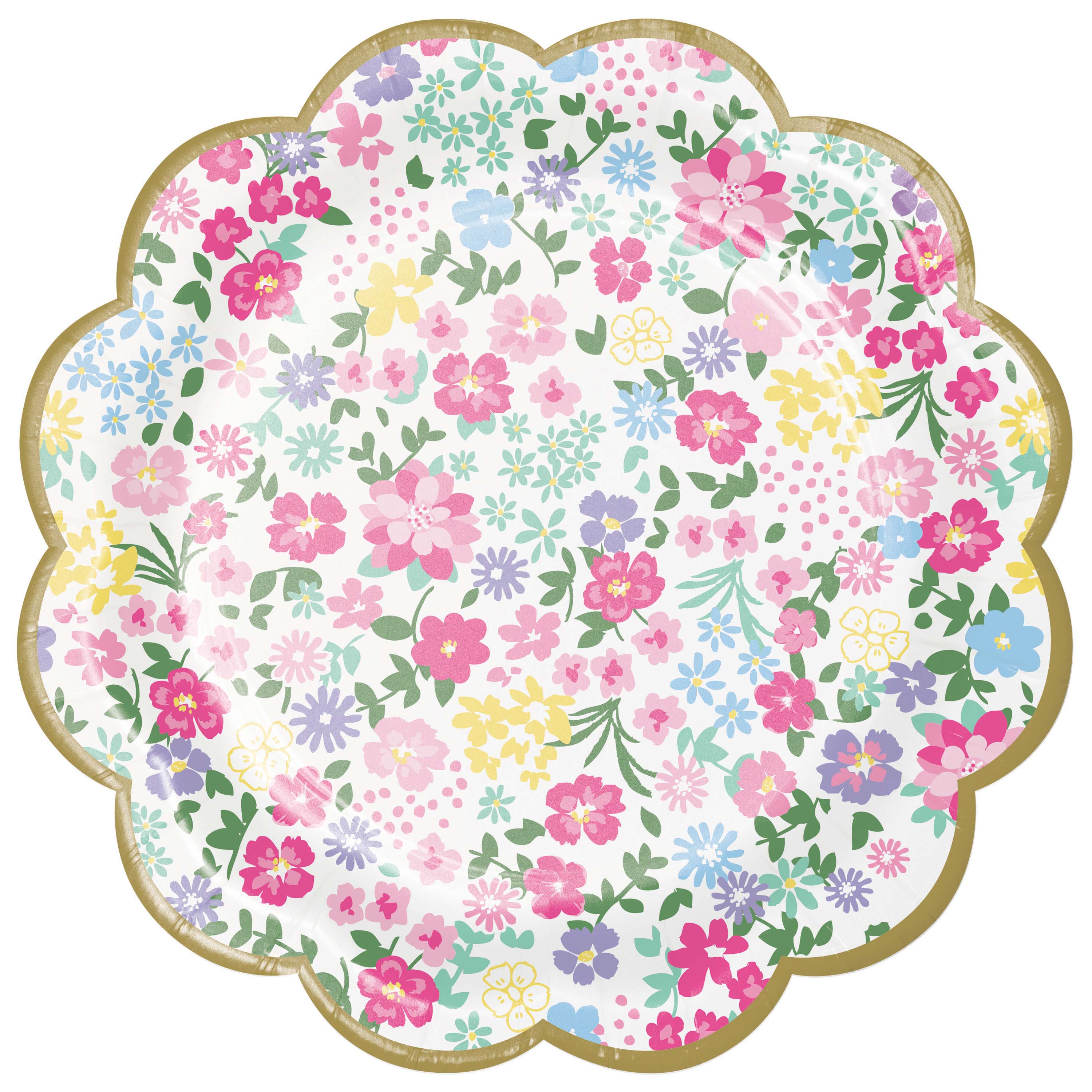 plato estampado flores colores