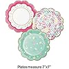 Platos floral Tea Party (17.7cm) surtidos x 8 UND