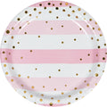 Platos Fiesta Rosa Dorado 17.7cm x 8 UND