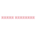Banderín Fiesta Rosa Dorado x 1 UND con letras doradas que forman 'Happy Birthday', ideal para decoración de fiestas elegantes y temáticas.