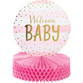 Centro de mesa Baby shower Welcome Baby Niña