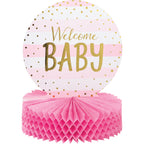 Centro de mesa Baby shower Welcome Baby Niña