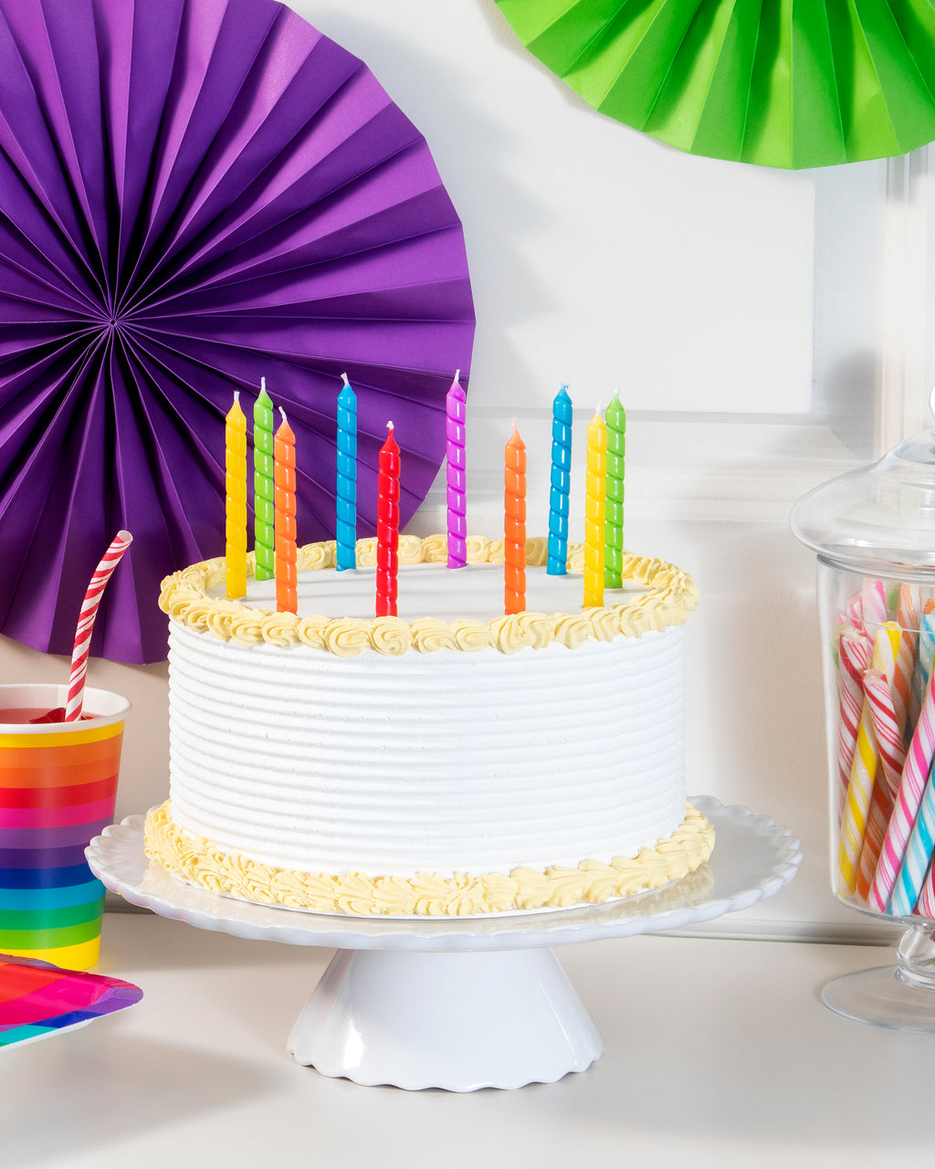 Velas de cumpleaños | espiral multicolor x 12 unid