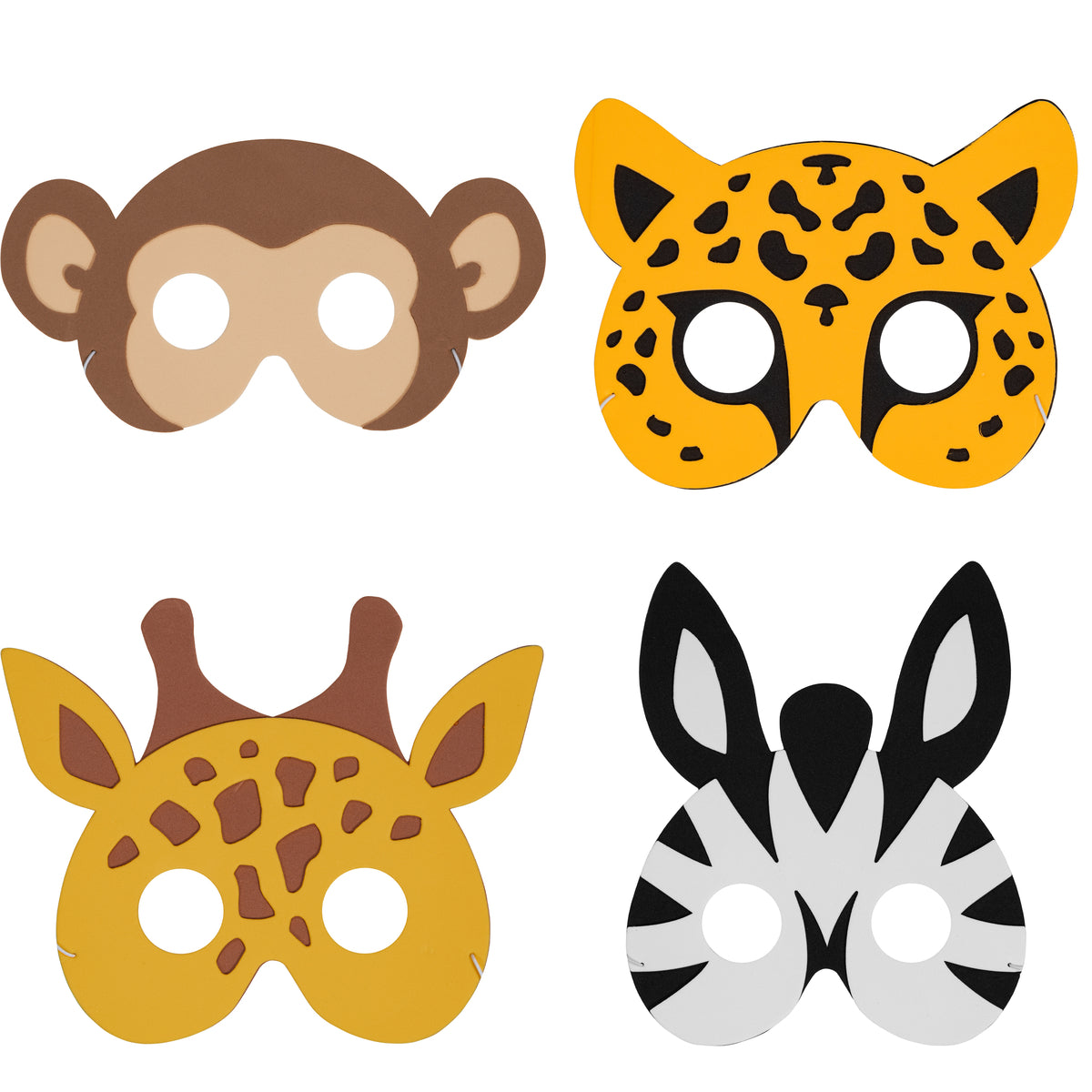 Máscara de animales de la selva | fiesta safari x 4 UND