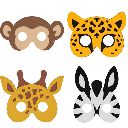 Máscara de animales de la selva | fiesta safari x 4 UND