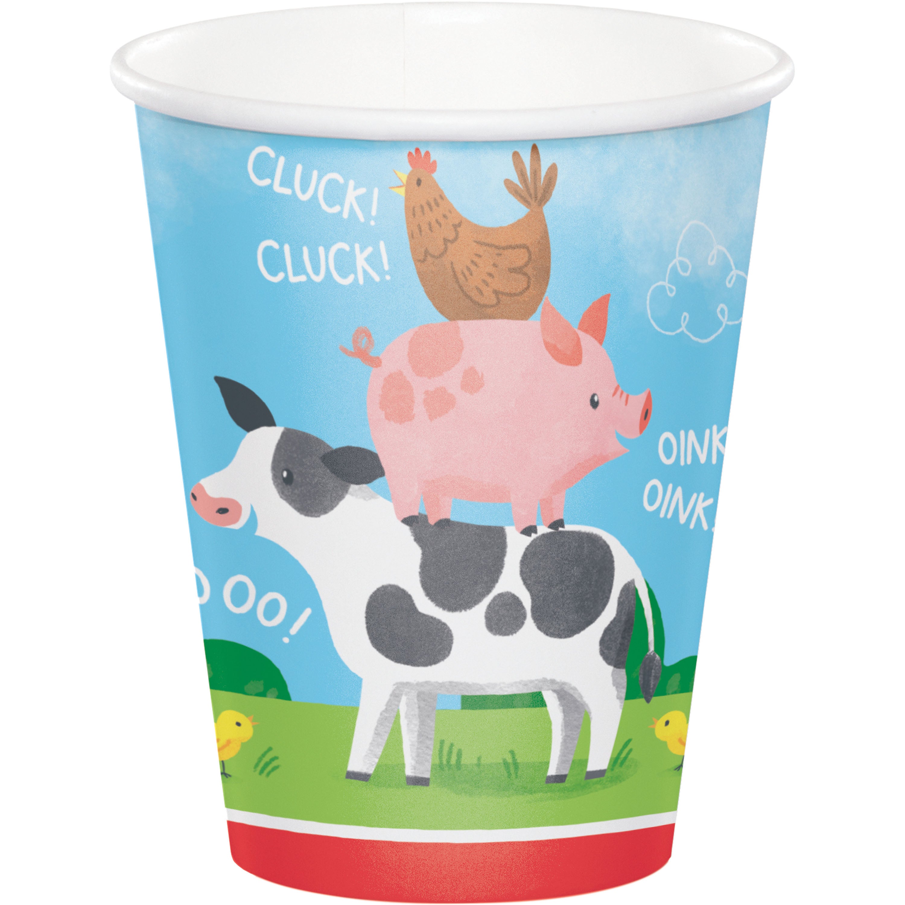 Vasos 9 oz. Animales de la granja x 8 UND