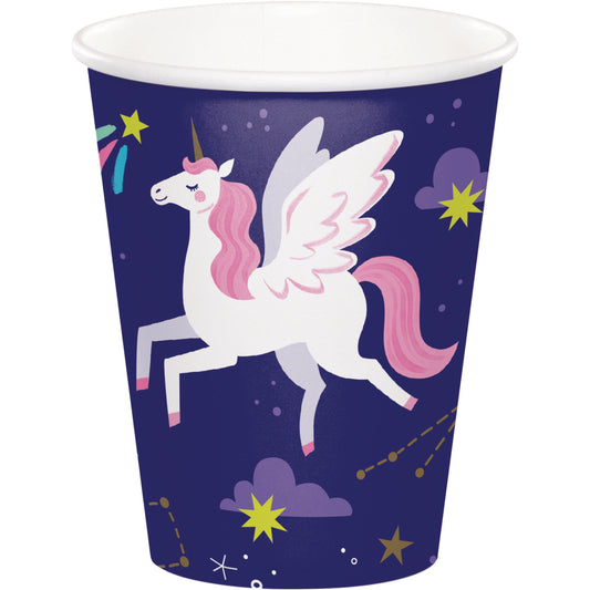Vasos desechables unicornio con estrellas
