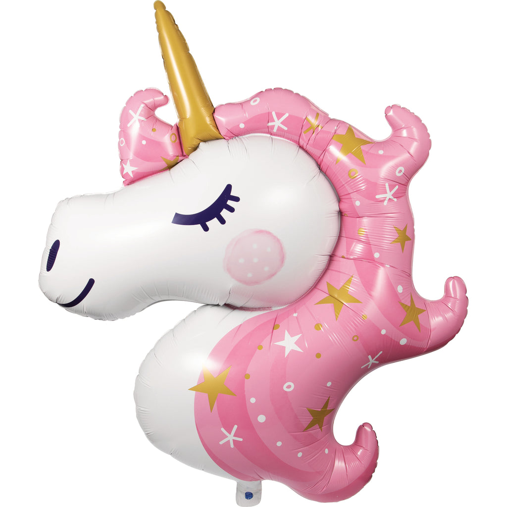 Bomba metalizada unicornio para fiesta infantil