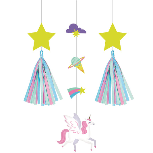 Decoración colgante Unicornio Estelar x 3 UND