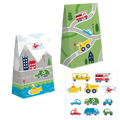 bolsas de sorpresas para fiestas infantiles de niño con stickers de carritos camiones helicoptero submarino