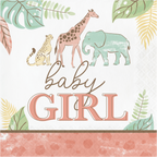 Servilletas grandes Safari Baby Girl x 16 UND