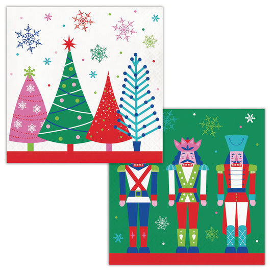 Servilletas Navidad Holly Jolly grandes | Doble faz x 16 UND
