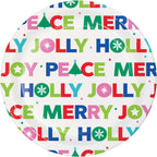 Platos Navidad Holly Jolly con palabras navideños surtidos modernos