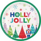 Platos Navidad Holly Jolly con diseños navideños 