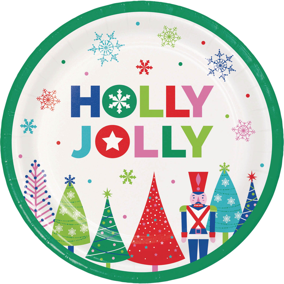 Platos Navidad Holly Jolly con diseños navideños 