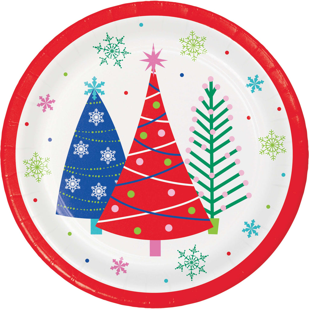 Platos Navidad Holly Jolly con diseños navideños surtidos