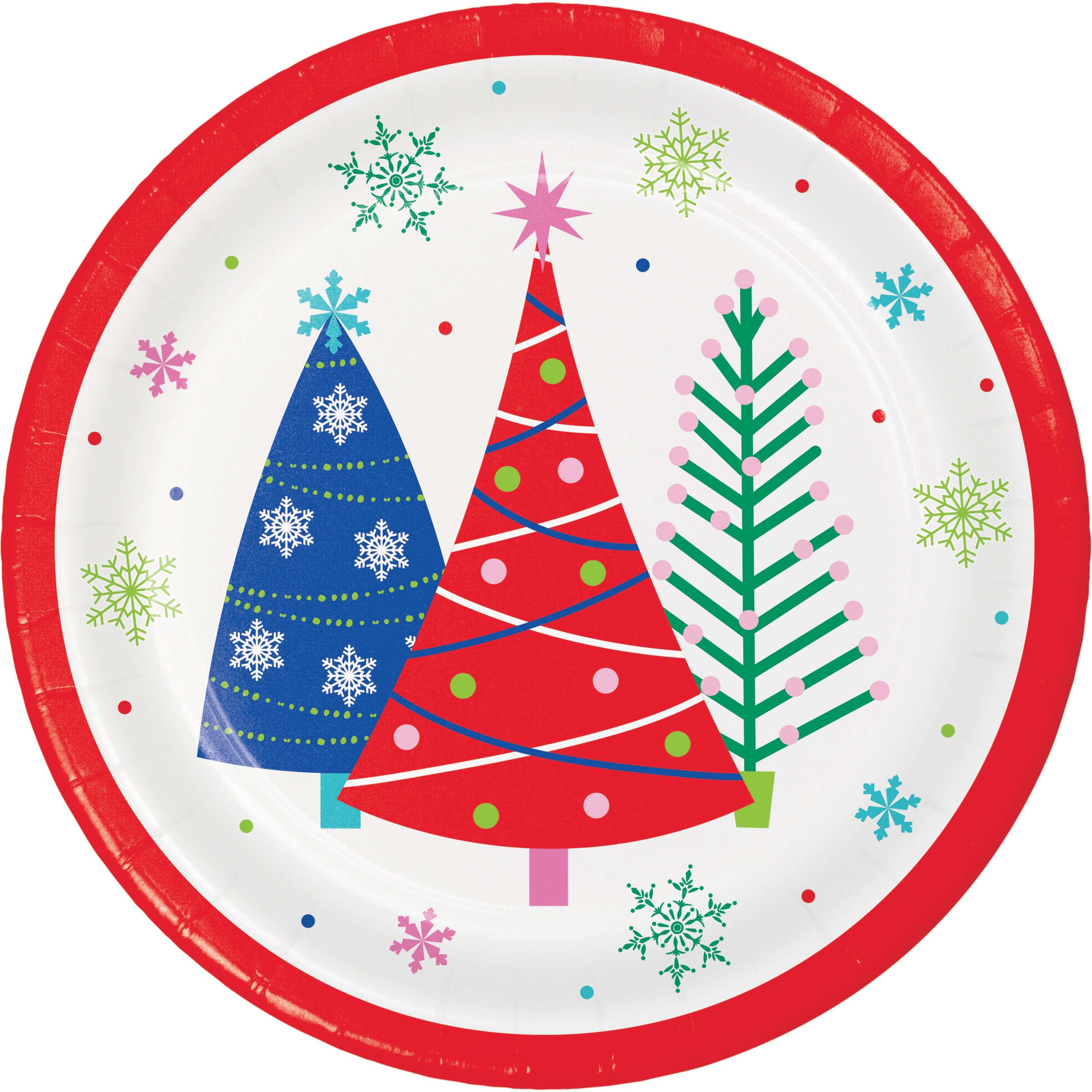 Platos Navidad Holly Jolly con diseños navideños surtidos