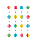 Decoración colgante honeycomb multicolor 36" x4 | Party Animals Make a Wish cumpleaños Colombia