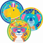 Platos Party Animals surtidos 17.7cm x 8 UND