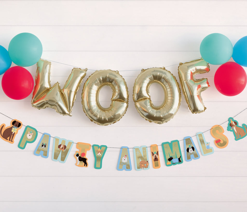 Kit de Globos WOOF para Fiesta Perruna x 1 UND