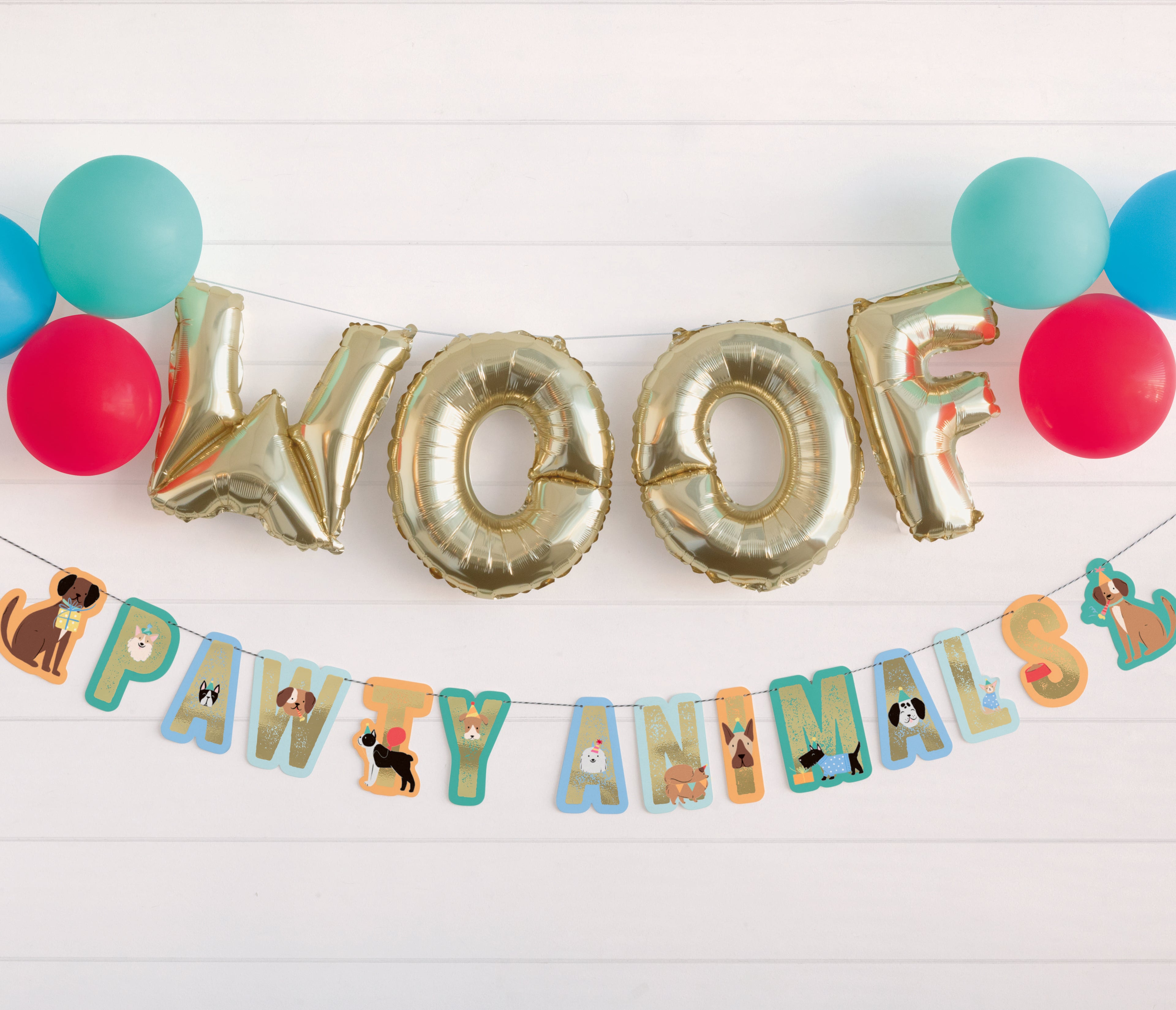 Kit de Globos WOOF para Fiesta Perruna x 1 UND