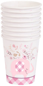 Vasos Baby Girl Elefante 9onz x 8 UND
