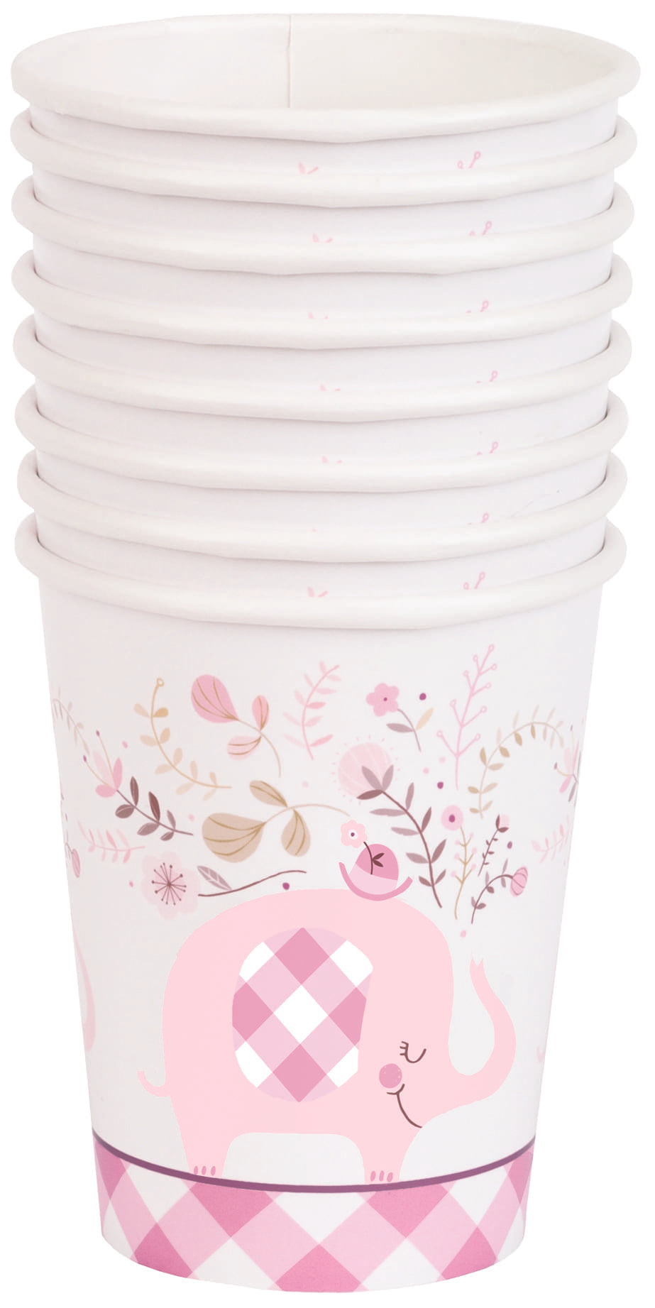 Vasos Baby Girl Elefante 9onz x 8 UND